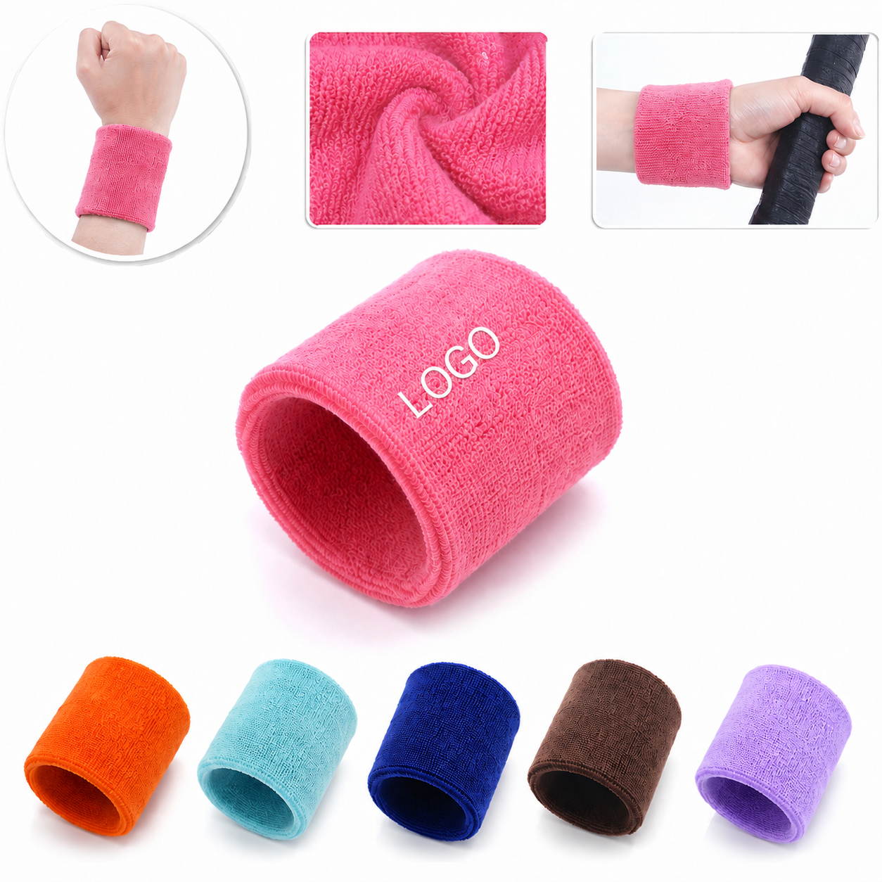 Absorbent Terry Cloth Athletic Wristband