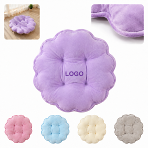 Flower-Shaped Tufted Plush Seat Cushion with Scalloped Edges