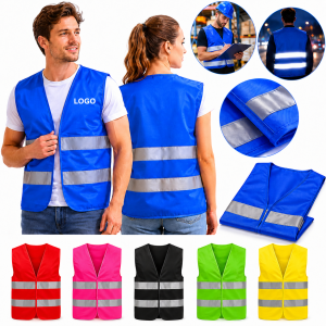 Multi-Color Reflective Safety Vest with Dual High-Conspicuity Bands
