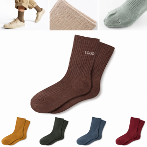 Ribbed Comfort Cotton Crew Socks for Daily Wear