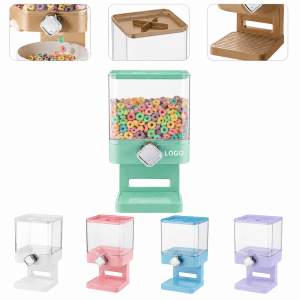 Countertop Dry Food and Cereal Rotary Dispenser with Transparent Bin