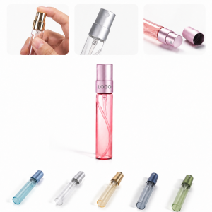 Compact Refillable Glass Atomizer with Metallic Fine Mist Sprayer