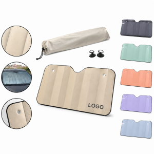 Collapsible Car Windshield Sunshade with Storage Pouch - 57" x 31" Heat Reflective Barrier