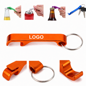 Lightweight Aluminum Bottle Opener Keychain with Dual Functionality