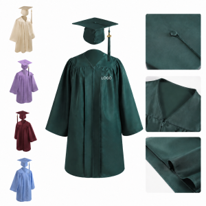 Youth Satin Graduation Cap and Gown Ensemble with Commemorative Year Tassel
