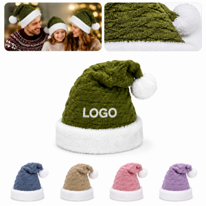 Cable-Knit Holiday Beanie with Plush Faux Fur Trim
