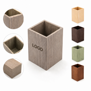 Eco-Friendly Square Bamboo Desktop and Kitchen Tool Organizer