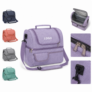 Dual-Deck Thermal Insulated Lunch Bag with Adjustable Shoulder Strap